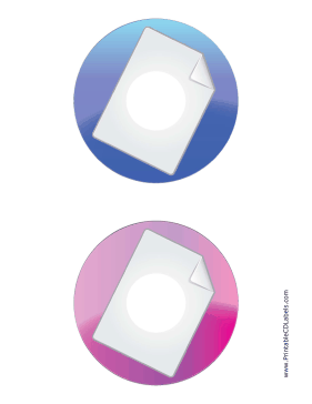Blue Pink Large Document Backups CD-DVD Labels Paper