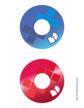 Blue Red Documents Backups CD-DVD Labels Paper