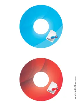Blue Red Notepad Backups CD-DVD Labels Paper