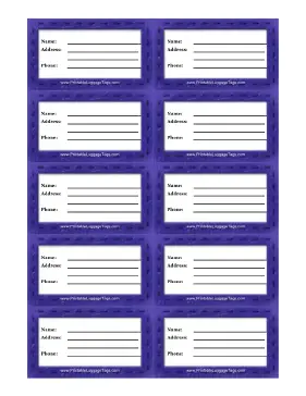 Blue Stitched Luggage Tag Paper