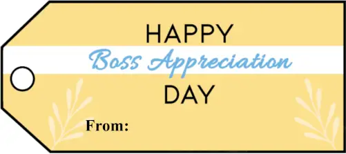 Boss Appreciation Day Gift Tags Paper