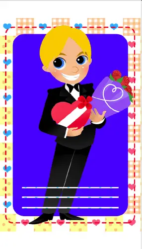 Boy Giving Gift Paper