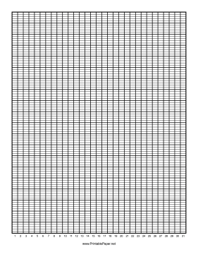 Calendar - 1 Month by Days - 100 Divisions with Index Lines Paper