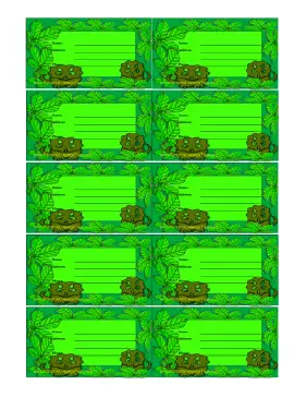 Cartoon Triceratops Luggage Tag Paper