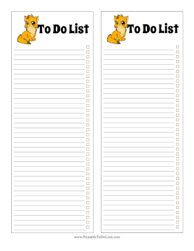 Cat To Do List Paper