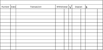 Check Register with Small Lines Paper