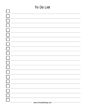 Checklist To Do List Paper
