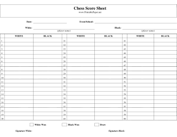 Printable chess game pdf chessboard pdf chess pdf smart 