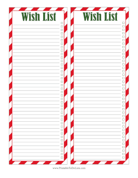 Christmas Gift List Paper