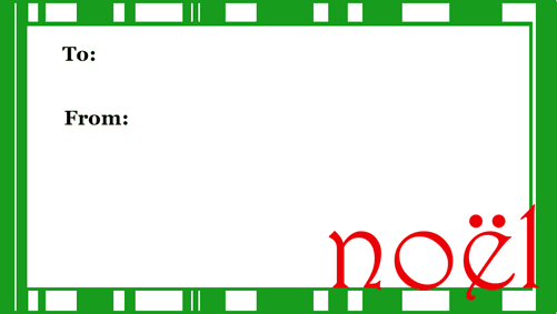 Christmas Noel Gift Tag Paper