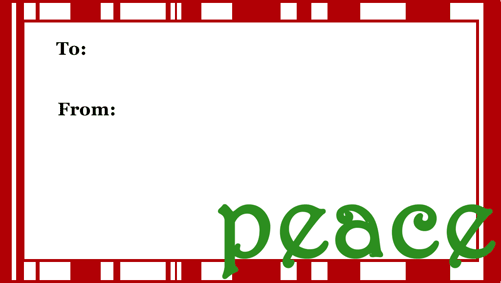 Christmas Peace Gift Tag Paper