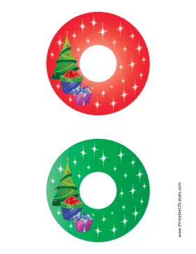 Christmas Tree Christmas CD-DVD Labels Paper