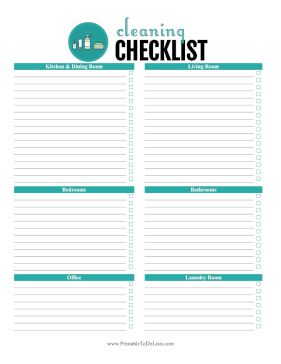 Cleaning Checklist Paper