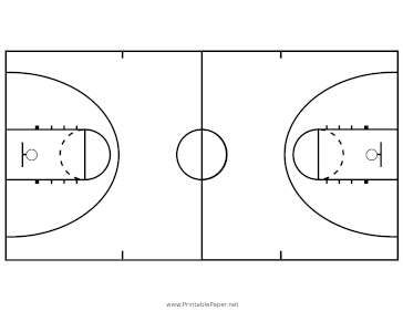 College Mens Basketball Court Diagram Paper