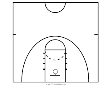 College Mens Basketball Half-Court Diagram Paper
