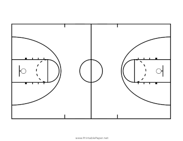 College Womens Basketball Court Diagram Paper