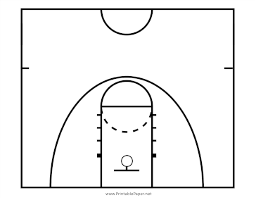 College Womens Basketball Half-Court Diagram Paper