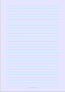 Lined Paper - Light Blue - Wide Cyan Lines - A4 Paper