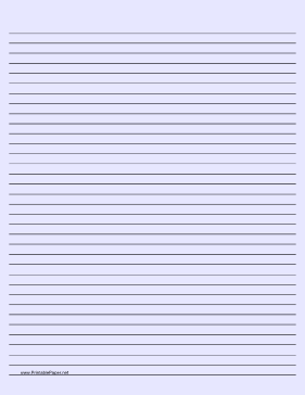 Lined Paper - Light Blue - Medium Black Lines Paper
