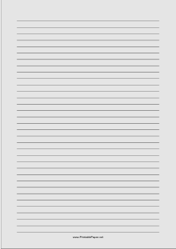 Lined Paper - Light Gray - Medium Black Lines - A4 Paper