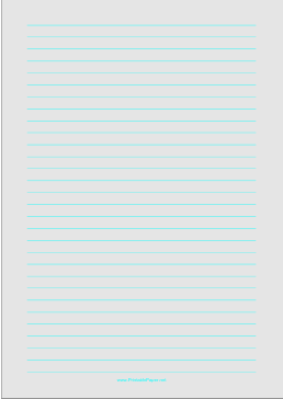 Lined Paper - Light Gray - Wide Cyan Lines - A4 Paper