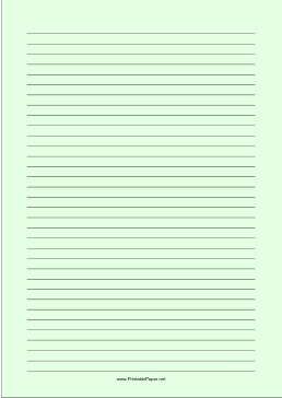 Lined Paper - Light Green - Medium Black Lines - A4 Paper