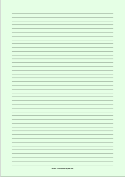 Lined Paper - Light Green - Narrow Black Lines - A4 Paper