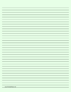 Lined Paper - Light Green - Medium Black Lines Paper