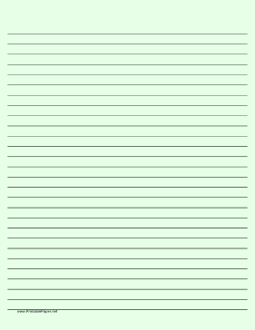 Lined Paper - Light Green - Wide Black Lines Paper