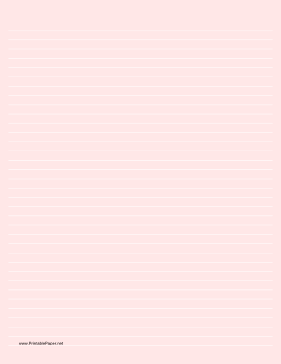 Lined Paper - Light Red - Medium White Lines Paper