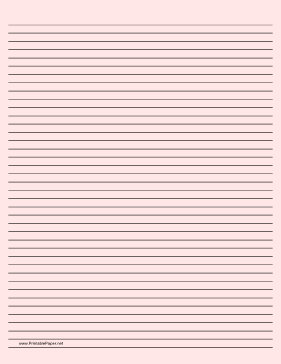 Lined Paper - Light Red - Narrow Black Lines Paper