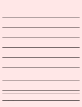 Lined Paper - Light Red - Wide Black Lines Paper