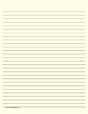 Lined Paper - Light Yellow - Wide Black Lines Paper