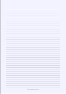 Lined Paper - Pale Blue - Narrow Cyan Lines - A4 Paper