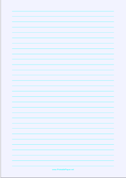 Lined Paper - Pale Blue - Wide Cyan Lines - A4 Paper