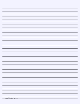 Lined Paper - Pale Blue - Medium Black Lines Paper