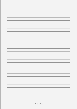 Printable Lined Paper - Pale Gray - Medium Black Lines - A4