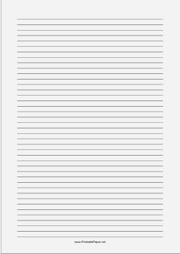 Lined Paper - Pale Gray - Narrow Black Lines - A4 Paper