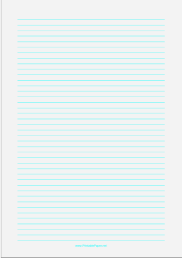 Lined Paper - Pale Gray - Narrow Cyan Lines - A4 Paper