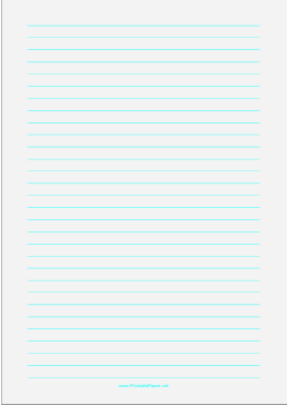 Lined Paper - Pale Green - Wide Cyan Lines - A4 Paper