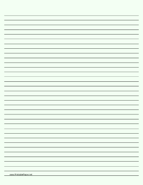 Lined Paper - Pale Green - Medium Black Lines Paper