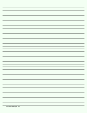 Lined Paper - Pale Green - Narrow Black Lines Paper