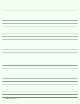 Lined Paper - Pale Green - Wide Black Lines Paper