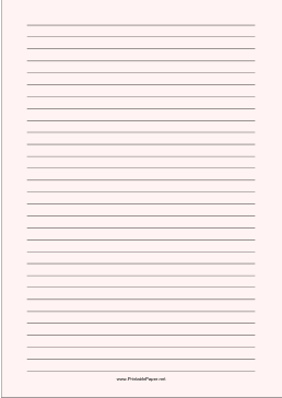 Lined Paper - Pale Red - Wide Black Lines - A4 Paper