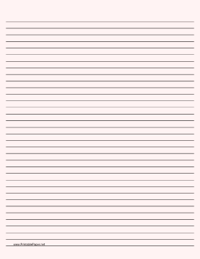 Lined Paper - Pale Red - Medium Black Lines Paper