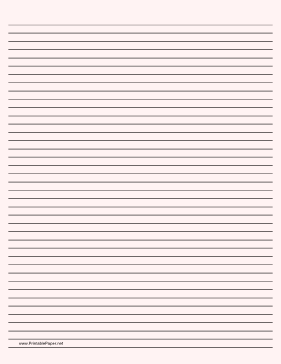 Lined Paper - Pale Red - Narrow Black Lines Paper