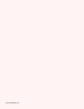 Lined Paper - Pale Red - Narrow White Lines Paper