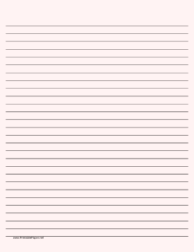 Lined Paper - Pale Red - Wide Black Lines Paper