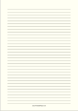 Lined Paper - Pale Yellow - Medium Black Lines - A4 Paper