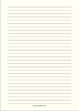 Lined Paper - Pale Yellow - Wide Black Lines - A4 Paper